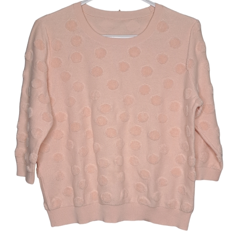 LORD & TAYLOR ○ Crewneck Sweater ○ Puffy Circles ○3/4 Sleeves ○EUC○ Lg Petite? ○